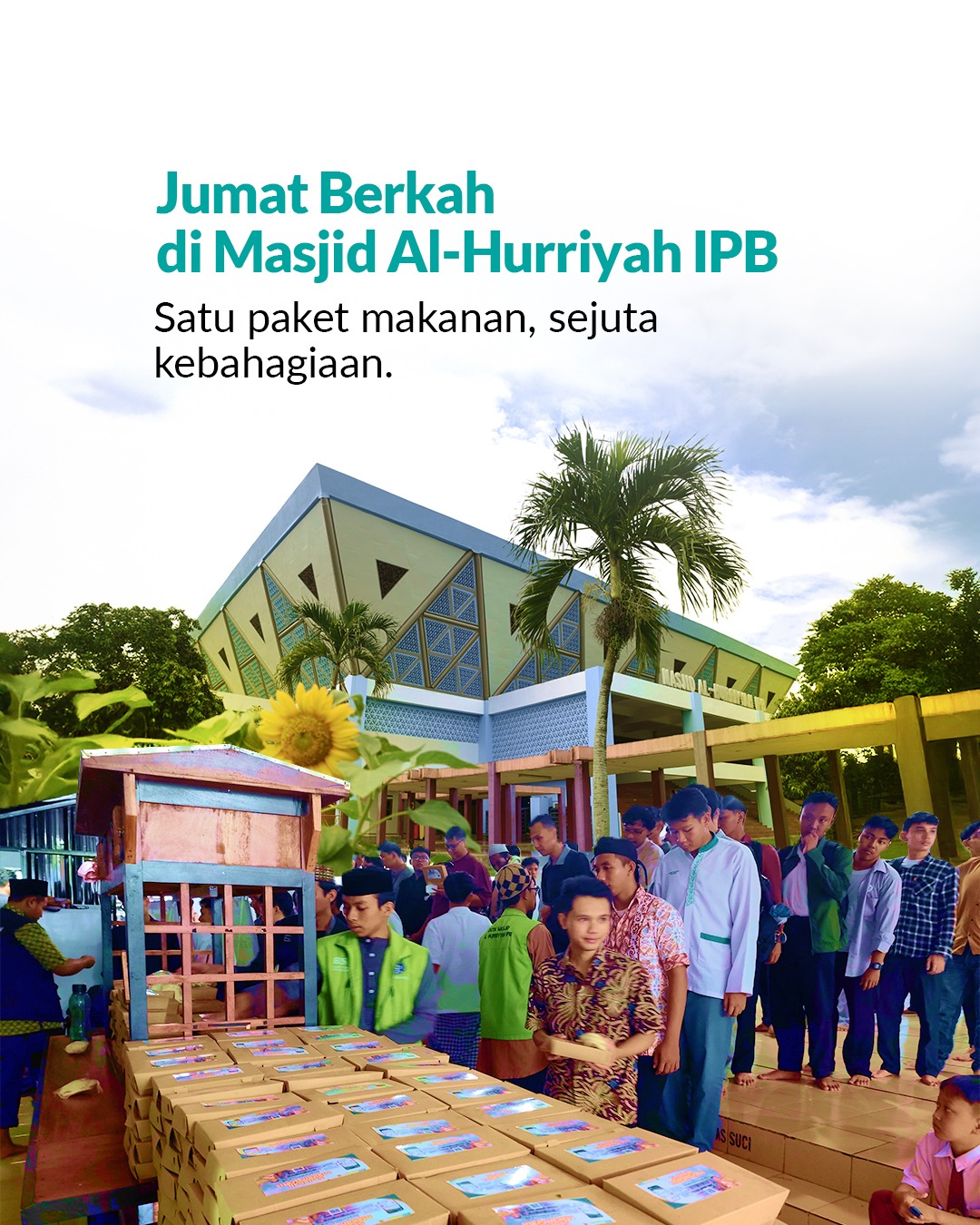 Setiap Jumat, Masjid Al Hurriyah bukan hanya jadi rumah ibadah, tapi juga rumah doa dan syukur.D